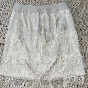 White Fringe Skirt